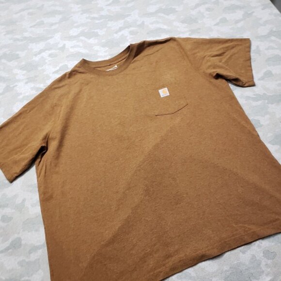 Carhartt Shirt Mens 3XL Brown Pockets Relaxed Fit Short Sleeve Workwear - Picture 2 of 12